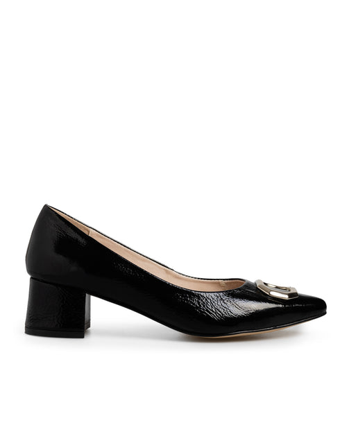 Zapatilla Negra Confort Hebilla 1464
